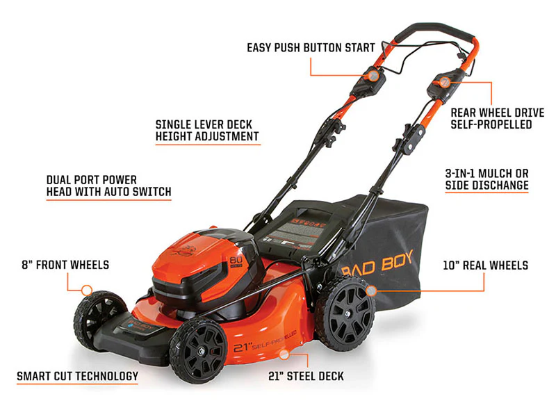 Bad Boy Mowers E-SERIES 80V DUAL PORT SELF PROPELLED 21" LAWN MOWER. (TOOL ONLY) FOR SALE - 088-7555-00 - Image 5